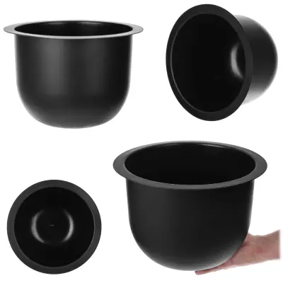 Loft okrugli vložek za cvetlični lonec za gredice crne boje 29 cm