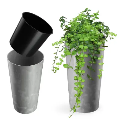 cvetlični lonec 26 cm pokor z wojkom plastik cvetlični lonec siv
