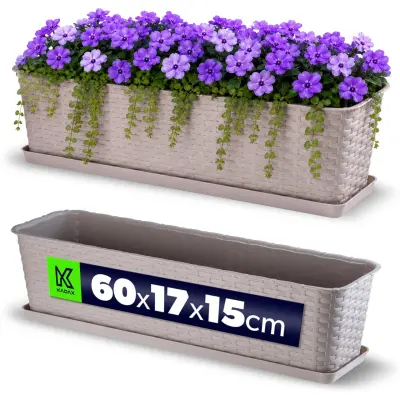 balkonski cvjetni lonec sa stojalom 60 cm karamelne boje