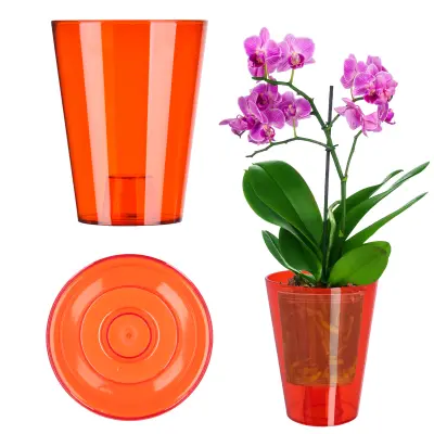 Cvetlični lonec za orchide Plasticni cvetlični lonec Rdeč Strong 12 cm