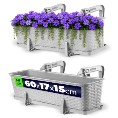 Balkonski lonec 60 cm, stojalo za cvjetne lonce, rihanki, balkon
