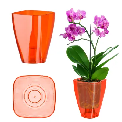 Cvetlični lonec za orchide Plasticni cvetlični lonec Rdeč Strong 13 cm