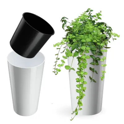 cvetlični lonec 26 cm pokor z vstavkom plastik cvetlični lonec bel