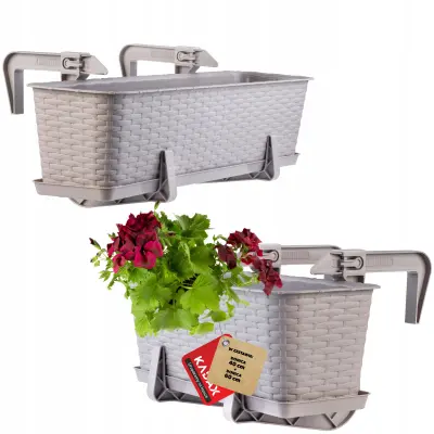 Balkonski lonec 40+60 cm, stojalo za cvetlične lonce, rihanki 2 kosa