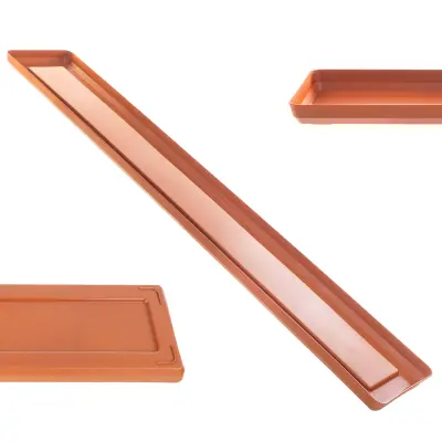 Stojalo za cvetlični lonček 80 cm pravokotni pladenj opečnato redva plastika