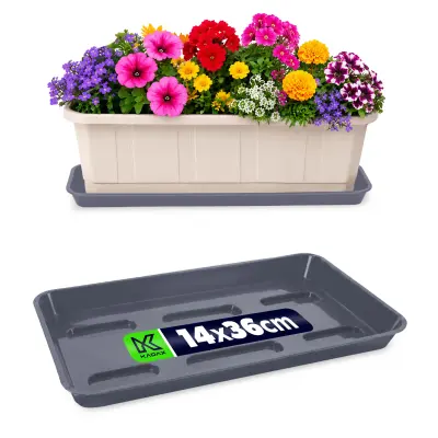 Stojalo za cvjetne lončke 40 cm, balkonsko korito, plastični pladenj
