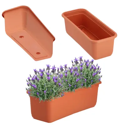 Balkonski lonec 40 cm Cvetlični lonec Balkonski cvetlični lonec Terracotta