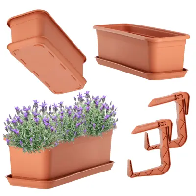 Balkonski lonec 40 cm, stojalo za cvetlične lonce, rihanki, balkon
