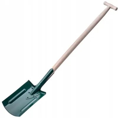Lopata za kopanje, ravna kovinska, ergonomski rihank, 116 cm, čvrsta