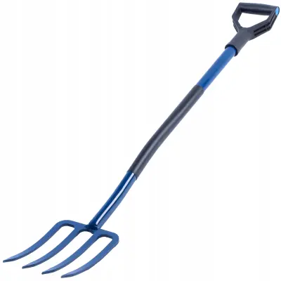 Vile za kopanje zemlje i komposta, 4-zobe, kućanske, kovinske, čvrste, 130 cm