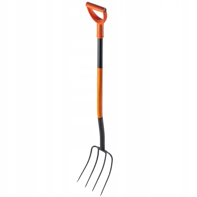 Vrtne vile 4-krake kovinske ergonomske vile za seno i kompost 132 cm