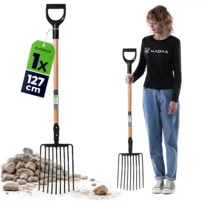 Zatrepne vile za kamenje i drobljenec 9-zobne kovinske vrtne čvrstoće 129 cm