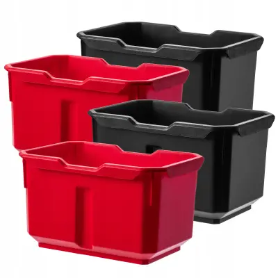 Skladiščni organizator za dorknojsko, komplet 4 plastik posod