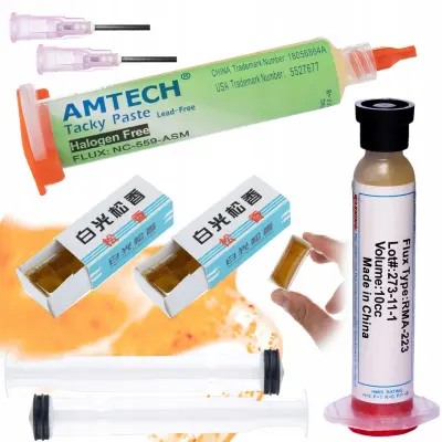 Set RMA-223 Flux – No-Clean Gel S Klipom I Igloj | RMA-223 10cc, ZJ-18 2x60ml, NC-559-ASM 10cc