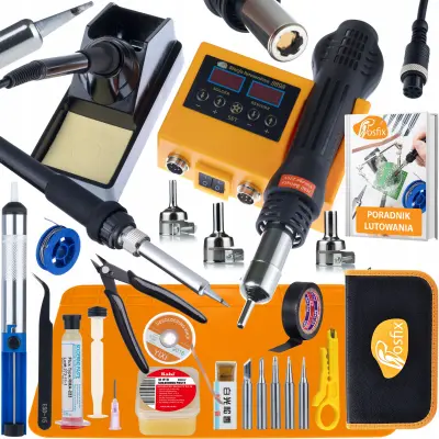 Orange Husky OH660 – Stanica Za Ljemljenje 2u1 Hot Air I Lemilica | 660W LCD, 100–480°C, Set 16u1, Etui