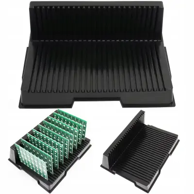 Stalak Tipa L – Antistatički Stalak Za Tiskane Ploče, 25 Džepova | 270x205x90 mm, Površinski Otpor 10^4–10^9 Ω