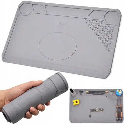 Silikonska Servisna Mata – Antistatička, Protuklizna, Otporna Do 450°C | 35×22 cm, Organizator, Ravnalo 28 cm