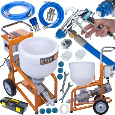 MaxStream18 Stroj za Žbukanje – Beskontaktni Motor 1800W, 12 l/min | Spremnik 28L, 5m crijevo, CE certificiran