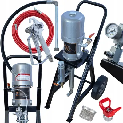 HeavyCoat HC28 Airless Uređaj Za Prskanje Boje – Pneumatski, Kvalitetan i Mobilan | 28:1, 200 bar, 3,7 L/min, 15 m