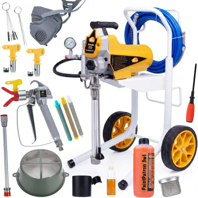 Tornado RT2 UltraSpray Cart Airless Uređaj – 1030 W, 22 MPa | Pištolj Sa Štitom, Mlaznice 517/519, Cijev 10 m, KN95