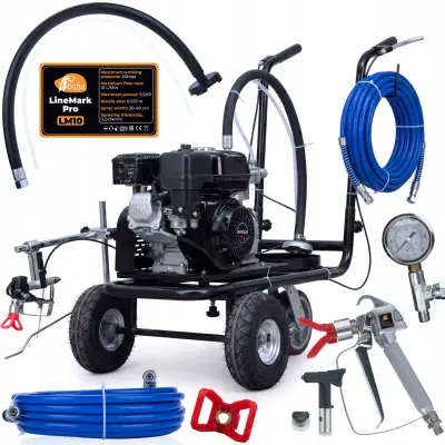 LineMark Pro LM10 Single – Membranski Uređaj za Oznake Na Cesti | 20 MPa, 10 L/min, 1 Pištolj, Cijev 10 m, Mlaznica 1708