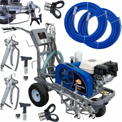 LineMark Pro LM10 Duo – Brizgalni Uređaj Za Oznake Na Cesti S Batnom Pumpom | 6.5HP 5000W, 20 MPa, 10 L/min, 2 Pištolja, 2x10 m