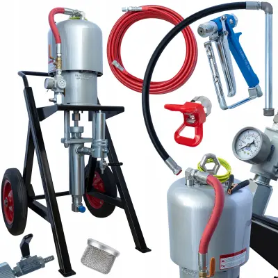 HeavyCoat HC45 – Airless Uređaj Za Prskanje Boje Pneumatski Agregat 45:1 | 315 bar, 15,8 L/min, 15 m, Pištolj 700 bar