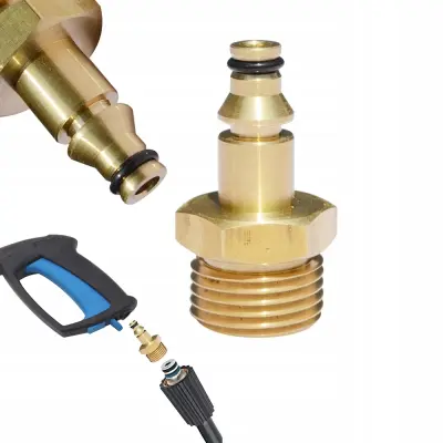 M22 Adapter – Brza Spojka Za Cijev | Mesing, M22x1,5 Vanjski Navoj, Promjer 14 mm, Kompatibilno s Nilfisk Stihl Gerni