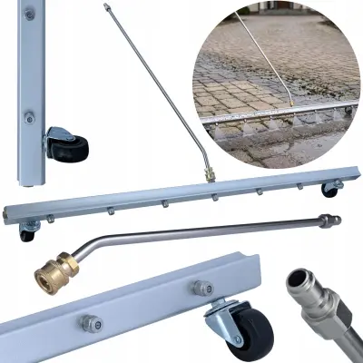 Cijev Za Prskanje Za Čišćenje Kocki I Terasa 100 cm – 7 Mlaznica 40°, 4200 PSI/290 bar | Priključak 1/4", Cijev 70 cm, Kotači