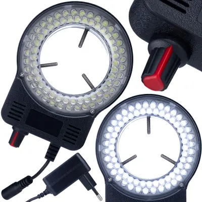72xLED Osvjetljenje za Mikroskop – Regulacija Intenziteta, 72 LED 6500–7000K | 0–10W, DC12V, Ø30–65mm