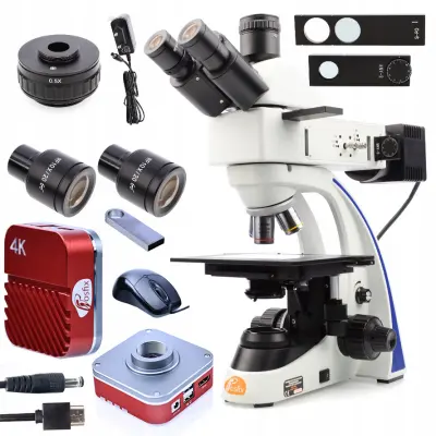 Set Eris Pro MMEP-T-T&R Mikroskop Metalografski Trinokularni – Trans/Ref 30° Glava | Koehler 5W LED, 0,5x C-Mount, Kamera KHMP-4K-60FPS 16MP