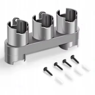Zamjenski Dio Za Usisavač Dyson V7–V15 Zidni Nosač Za Pribor – Organizator 3 Utora | Plastika, 17×8 cm, Vijci Uključeni