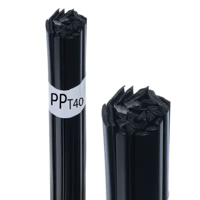 Lemna Žica za Varenje Plastike PP+T40 – Crna, 50 g | Duljina 42 cm, Oblik Miks, Temperatura Taljenja 270–340°C