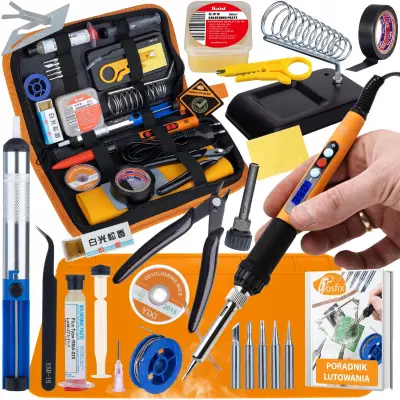 SolderMaster 13w1 Set Za Lemljenje – Precizna Lemilica 60W LCD | 200–450°C, ESD Mat 30×20 cm