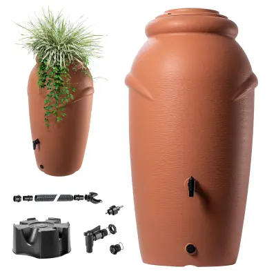 Rezervoar za deževnico 210 l voda + komplet za priklop pipe, stojalo