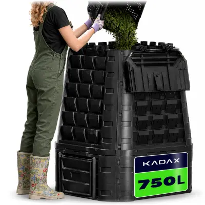 Vrtni kompostnik 750L, velik modularni, mrzahal opodaren, gnojilo za cijelo ljeto