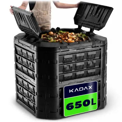 Velik modularni vrtni kompostnik, cjeloletno gnojilo, mirisno protiv mrzala, 650 l