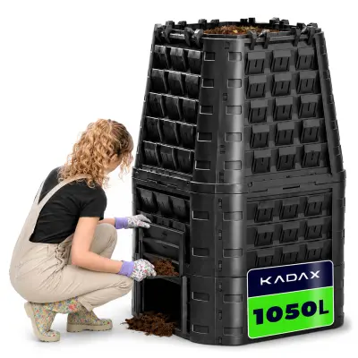 Velik modularni vrtni kompostnik, cjeloletno gnojilo, mirisno protiv mrzala, 1050 l