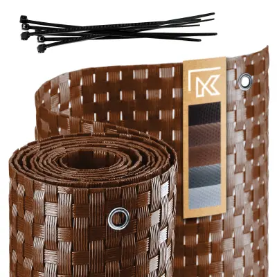 Balkonska prevlaka za terasu iz tehnoratana 0,9 x 6 m, rjava, vrhunska