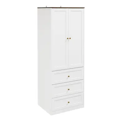 Ormarić Vrata Ladica Boja Bijela Drvo 70x55x187cm KSB04-W