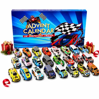 Adventski kalendar za djecu s automobilima, 24 dana iznenađenja, mini trkaći automobili | TURBOVENT