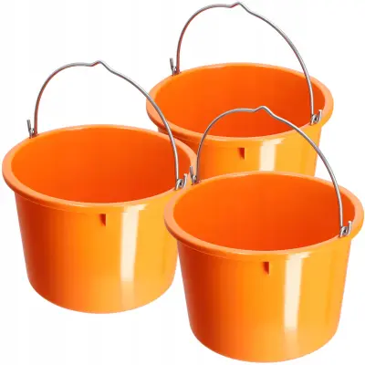 Gradbeno vedro 20L Gospodinjstvo Vrtnarjenje Plastica Močna Malta 3 kosi