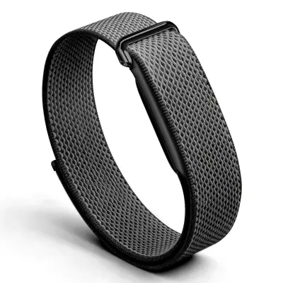 Kompatibilna Fitbit Air najlonska traka s službenim metalnim dijelovima Black