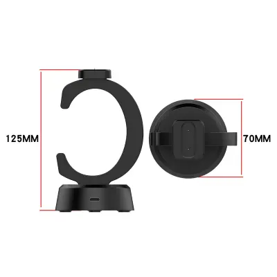 A16919 C-oblika punjač za Google Fitbit Air, crni ABS+TPE