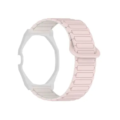 Silikonski remen za modifikaciju AP x Swatch, magnetski I-gredni White+Pink