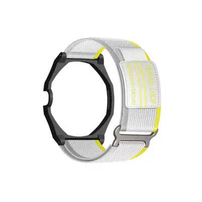 Remen za sat kompatibilan s AP x Swatch - najlon, čelik, 21.5cm Grey+Yellow