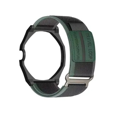 Remen za sat kompatibilan s AP x Swatch - najlon, čelik, 21.5cm Green+Black