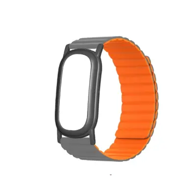 Zamjenska silikonska narukvica za Fitbit Air, magnet, sivo-narančasta