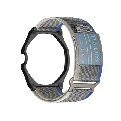 Remen za sat kompatibilan s AP x Swatch - najlon, čelik, 21.5cm Bluegray