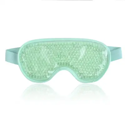 Gel maska za oči za toplo i hladno, PVC perle, plišani poklopac Green